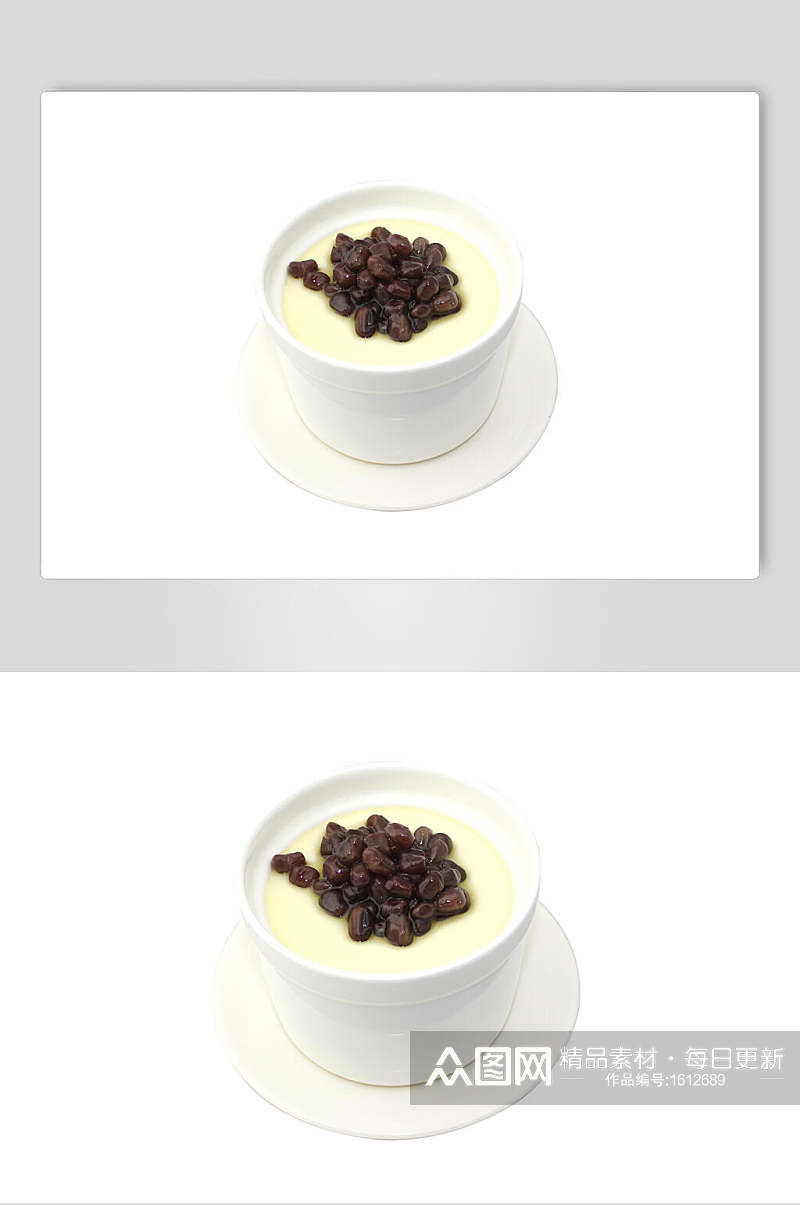 甜品红豆鲜奶摄影图片素材