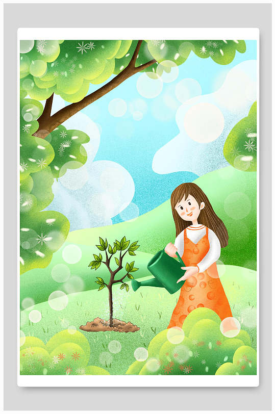 清新种树植树节海报