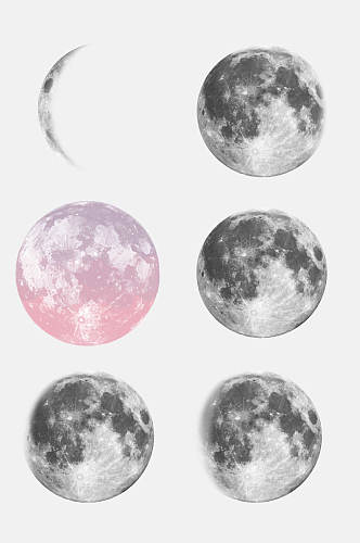 灰色月亮月球免抠元素设计素材