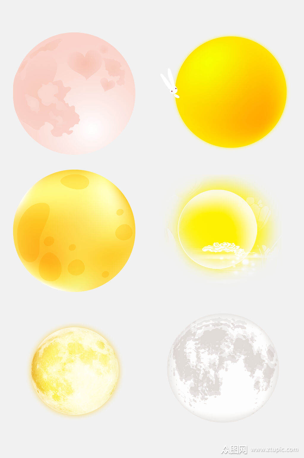 月亮演变设计元素素材