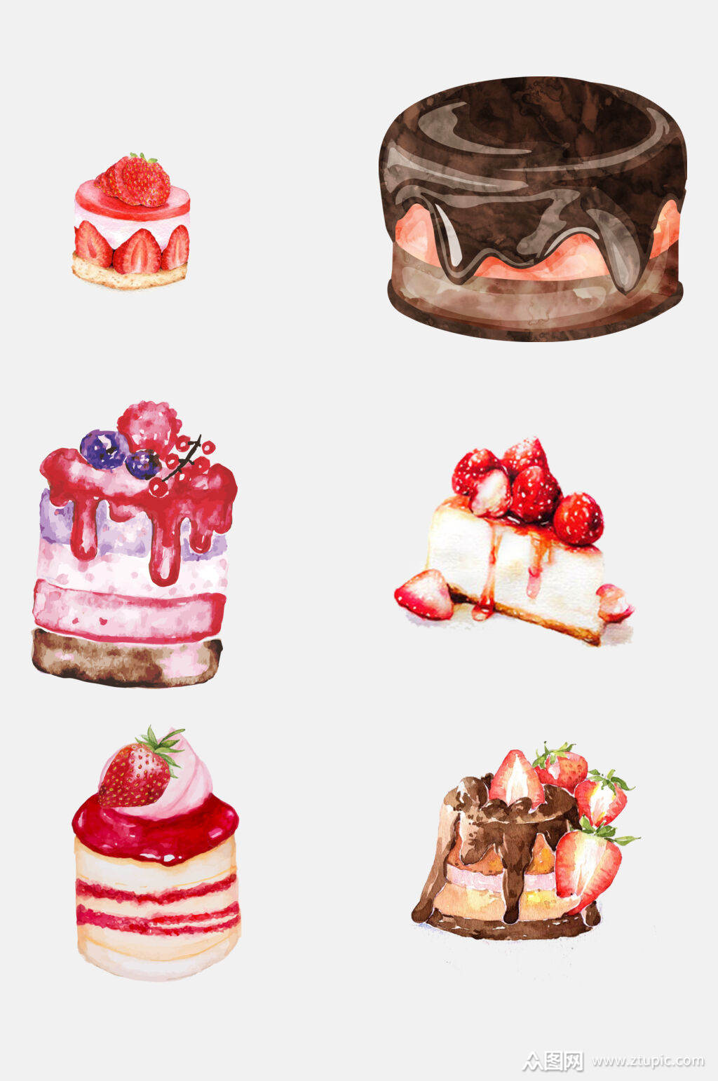 手绘蛋糕插画免抠元素素材