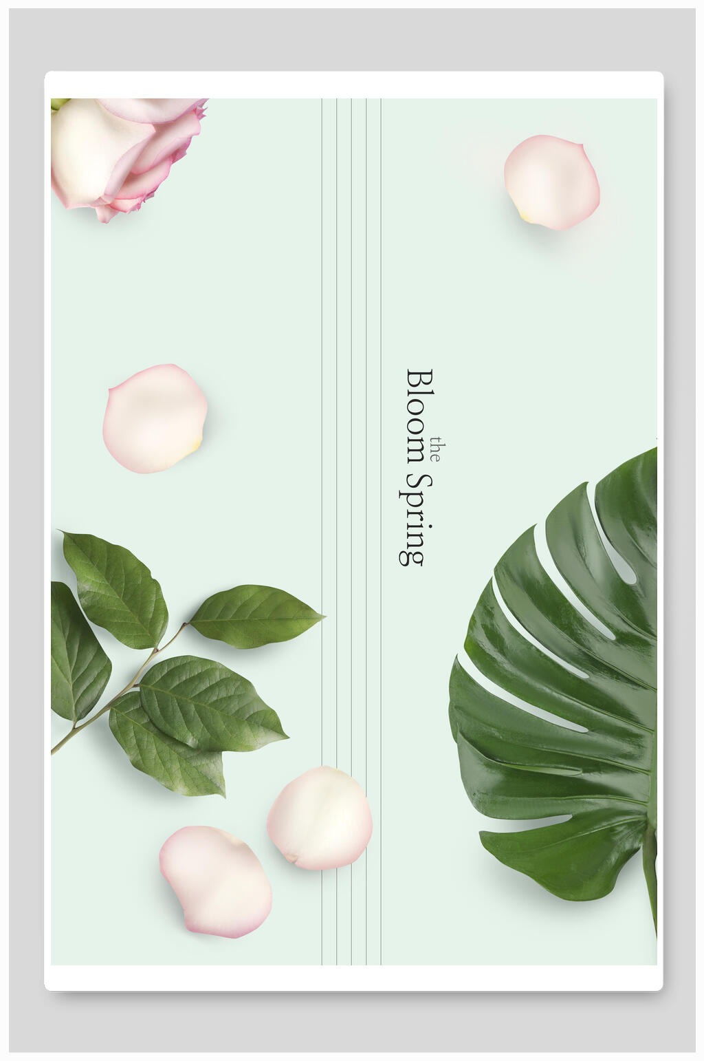 小清新绿色植物鲜花海报素材