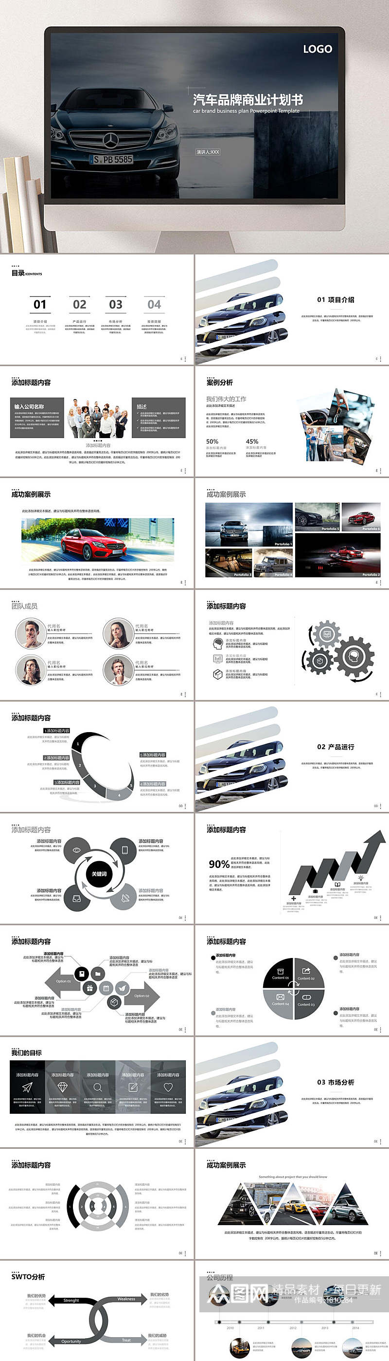 大气时尚汽车行业营销PPT模板素材