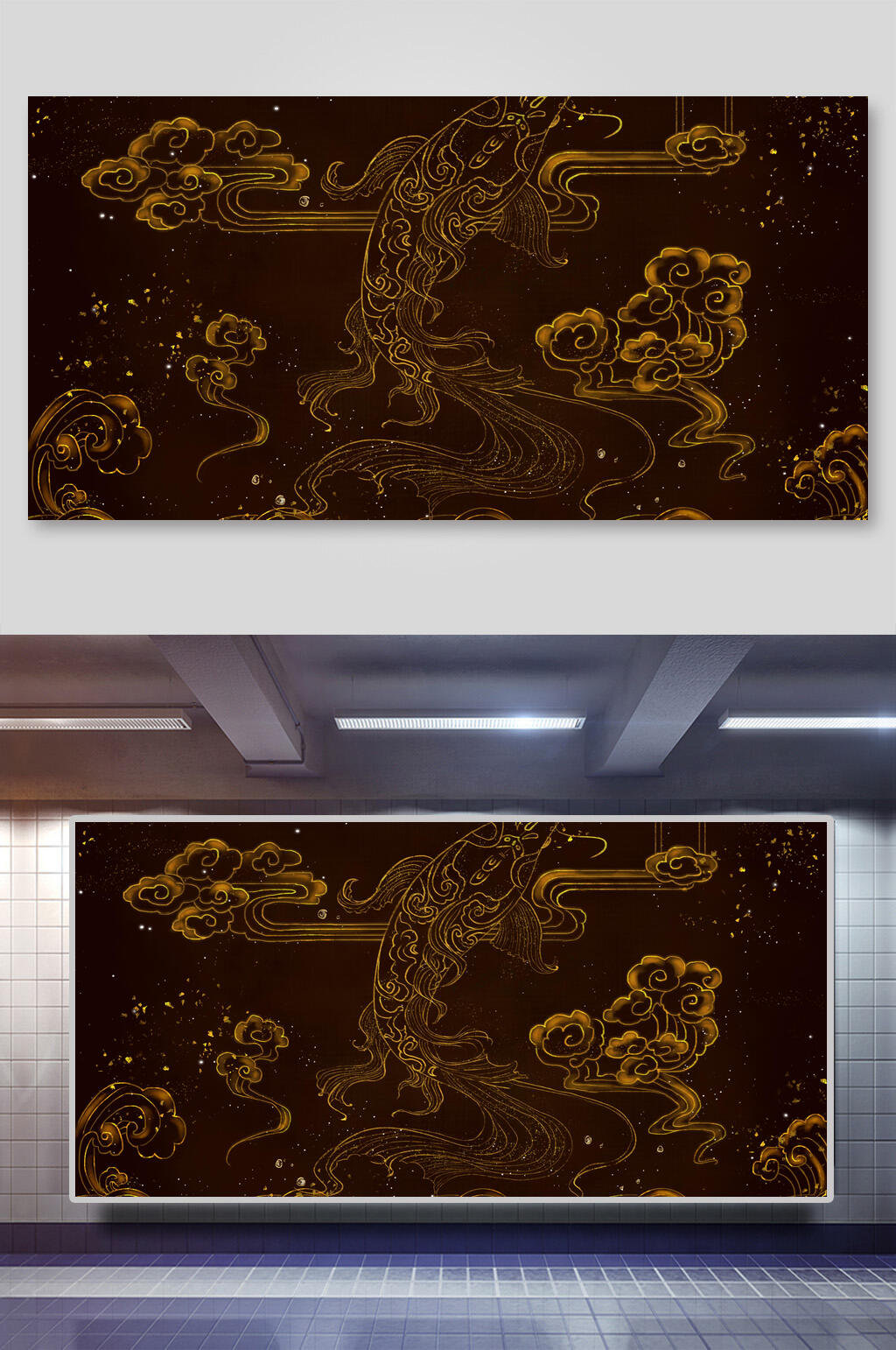 金纹中国风图案背景素材素材