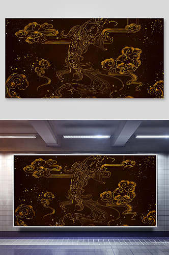 金纹中国风图案背景素材