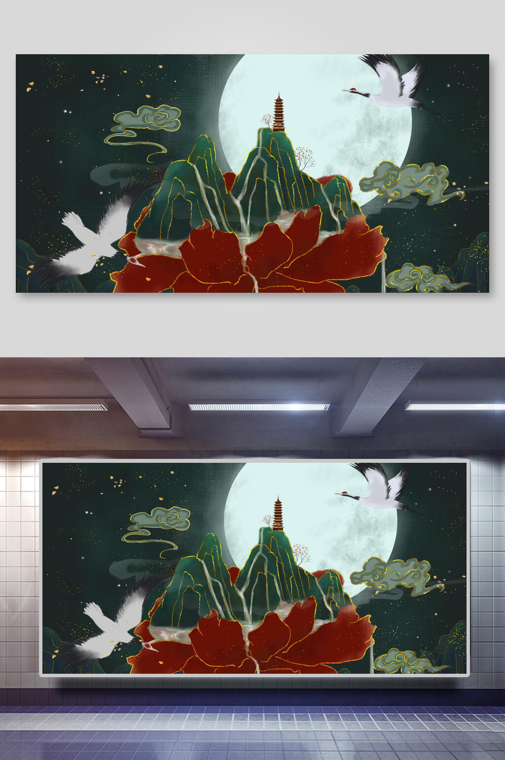 复古中国风图案背景素材素材