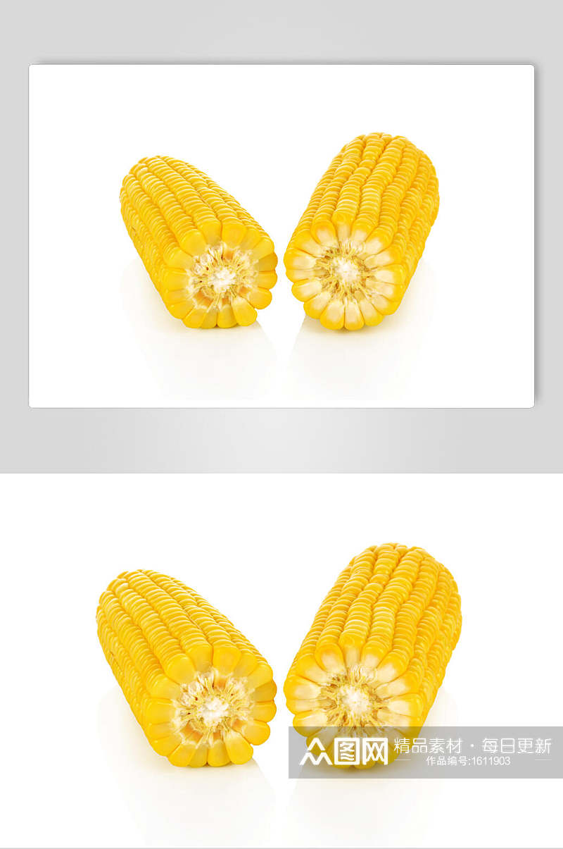 新鲜饱满金黄玉米高清图片素材