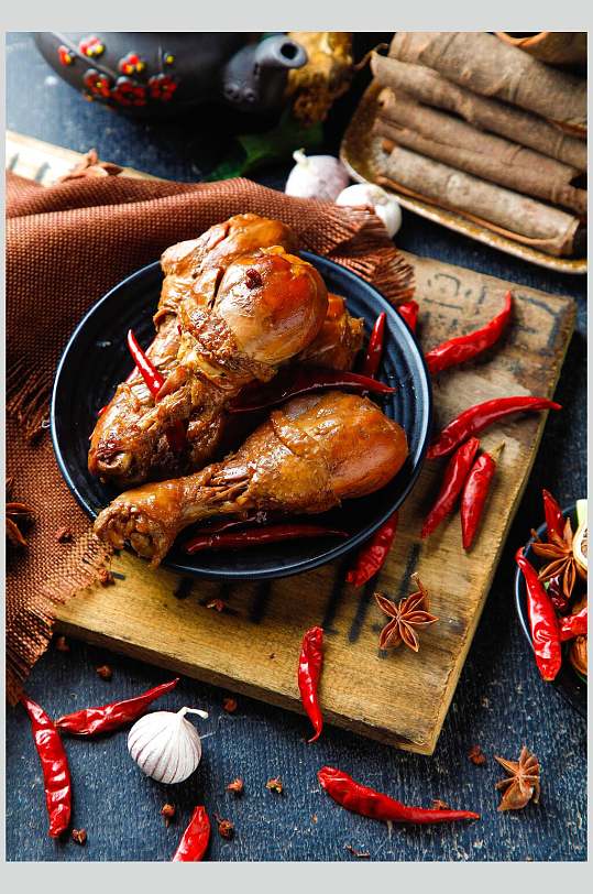 美食卤味鸡腿图片