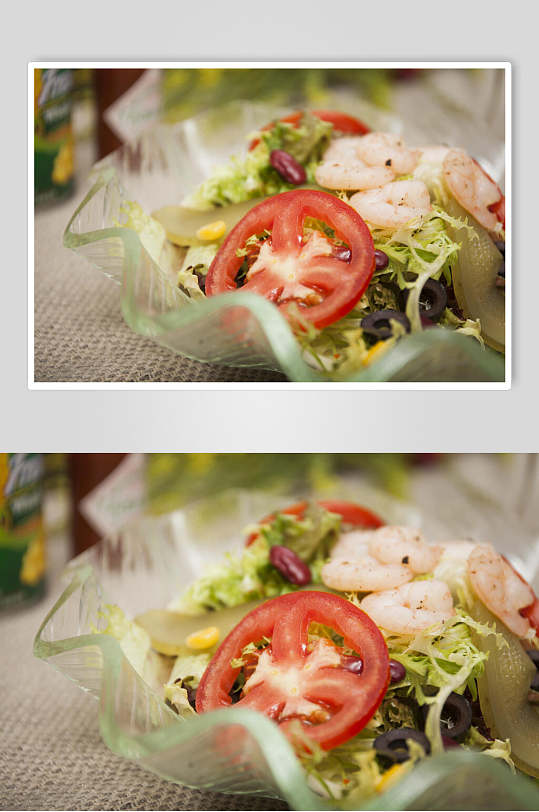 鲜虾蔬果沙拉高清图片