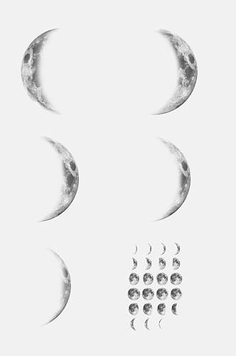 演变月亮月球免抠元素设计素材