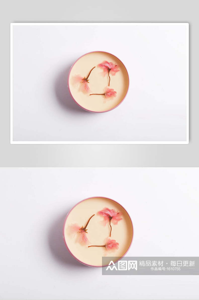 樱花慕斯蛋糕高清摄影图片素材