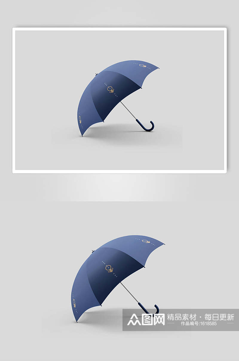 蓝色雨伞VI样机效果图素材
