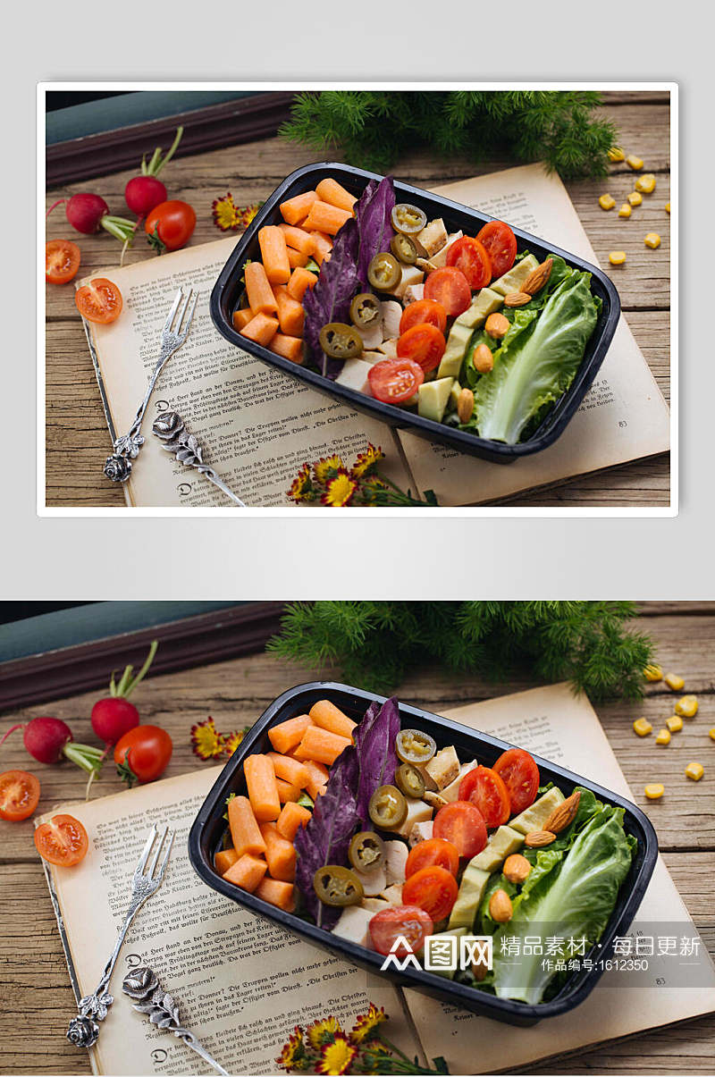 营养素食沙拉高清图片素材
