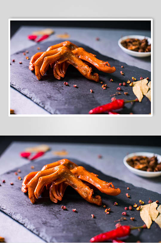 美味卤鸭爪美食摄影图片