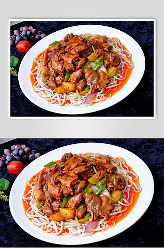 新疆大盘鸡套餐美食图片