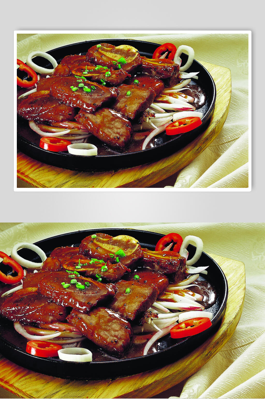 铁板黑椒牛仔骨美食高清图片素材