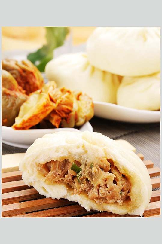 美味鲜肉包子高清摄影图片