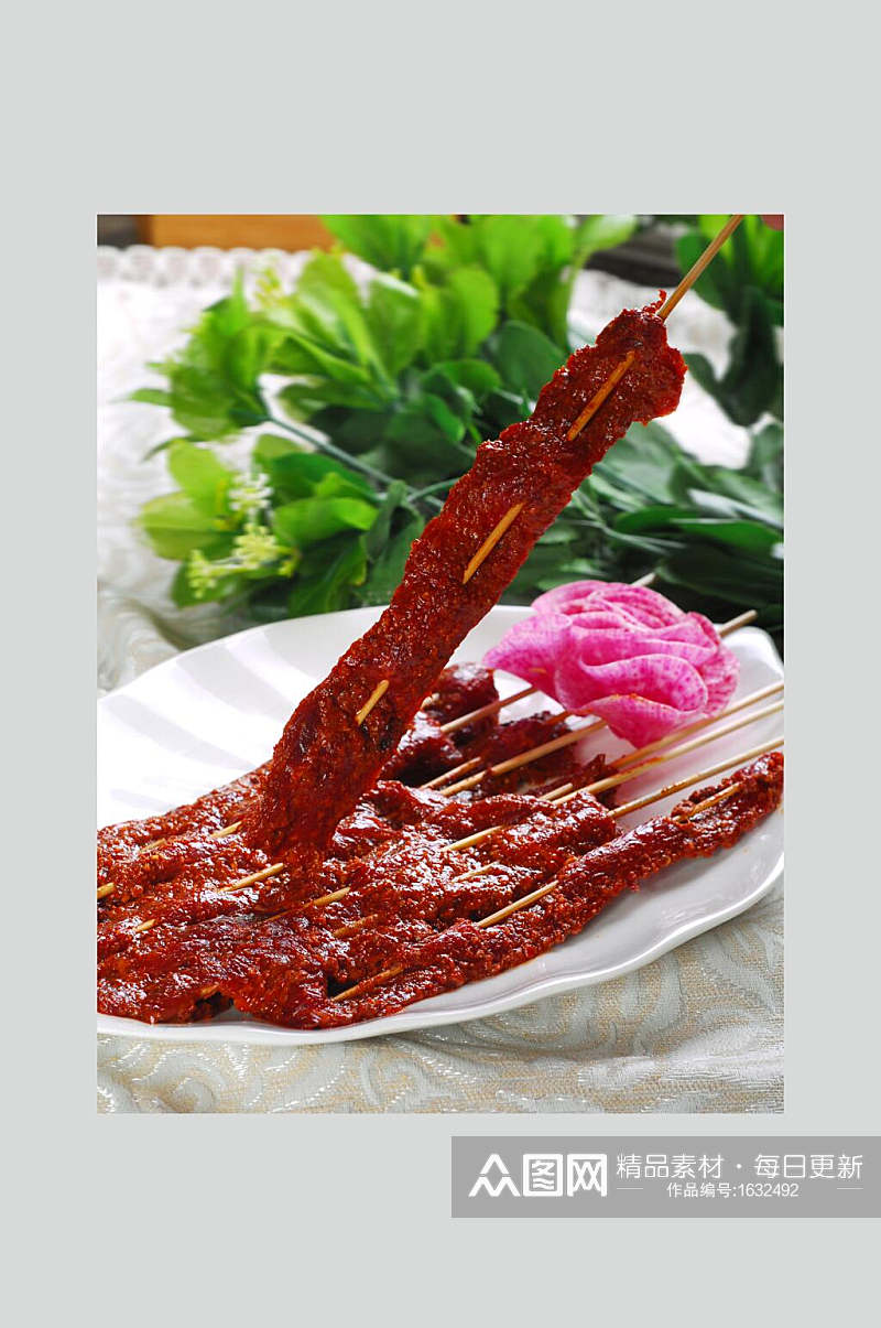 特色菜麻辣牛肉串美食高清摄影图片素材