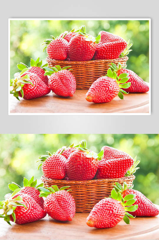 桌子上的草莓超清摄影