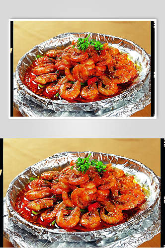 铁板大节香辣虾美食食品高清图片