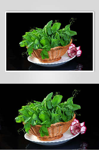 豌豆尖美食摄影图片