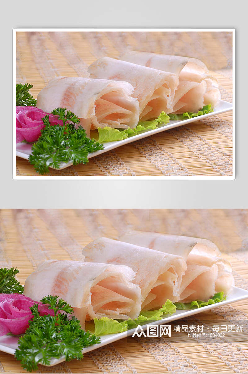 荤菜涮鱼片高清图片素材