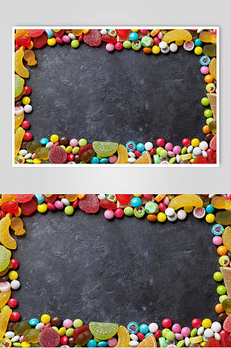 巧克力豆水果糖糖果边框摄影图
