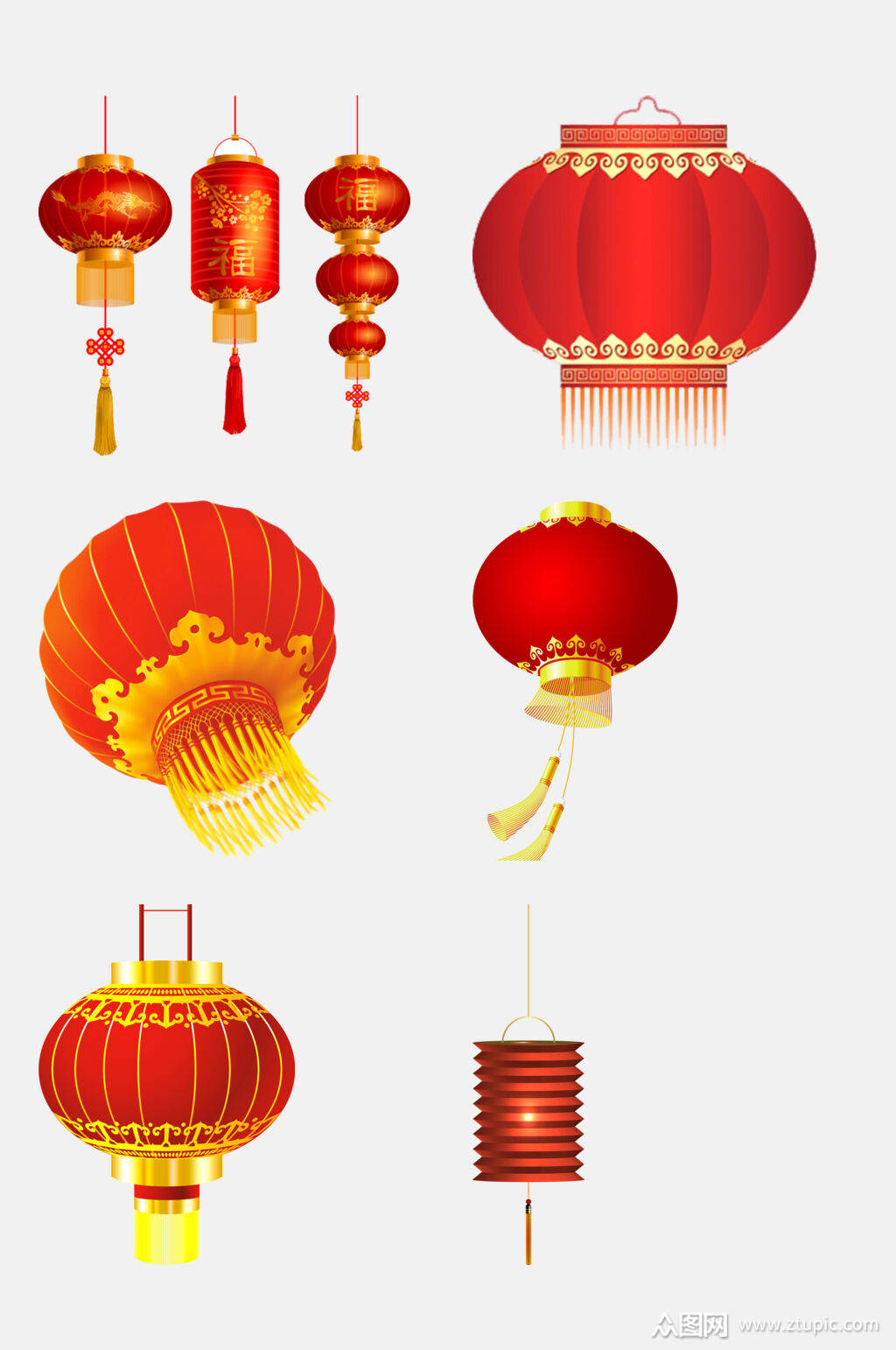 新年灯笼免抠设计元素素材