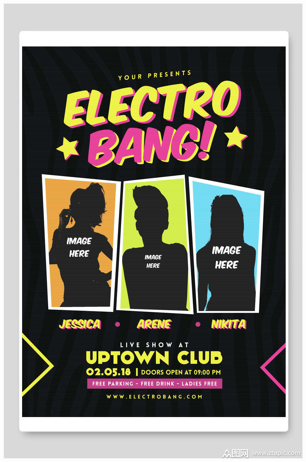 电子音乐节英文创意海报