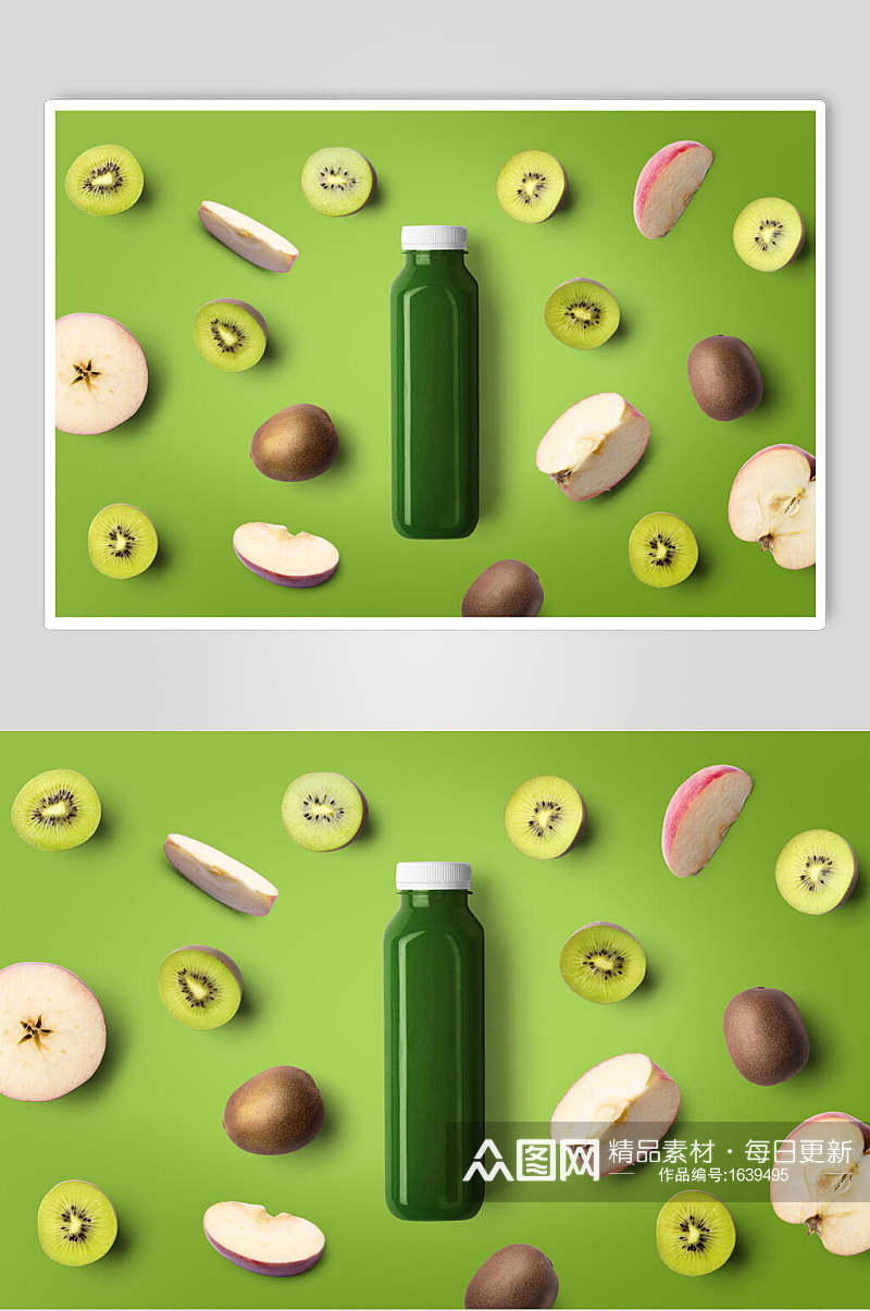 健康绿色水果果汁海报素材