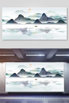 古典中国风山水背景素材