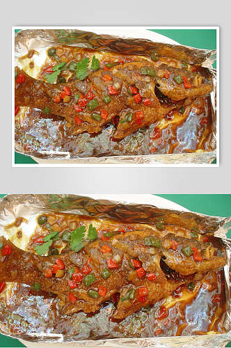 铁板锡纸烧鱼餐饮美食图片