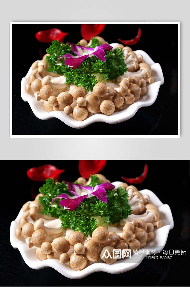 山珍菌类蟹味菇食品高清图片素材
