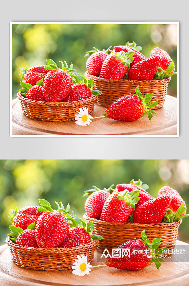 水果奶油草莓摄影图素材