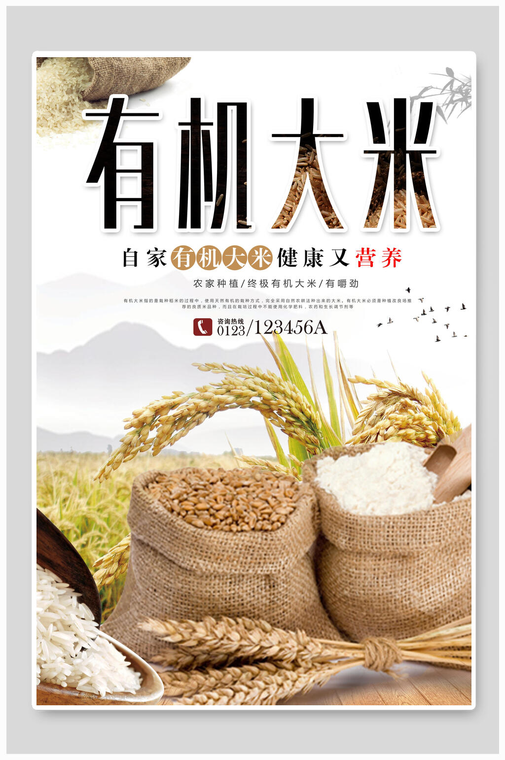 有机大米土特产海报素材