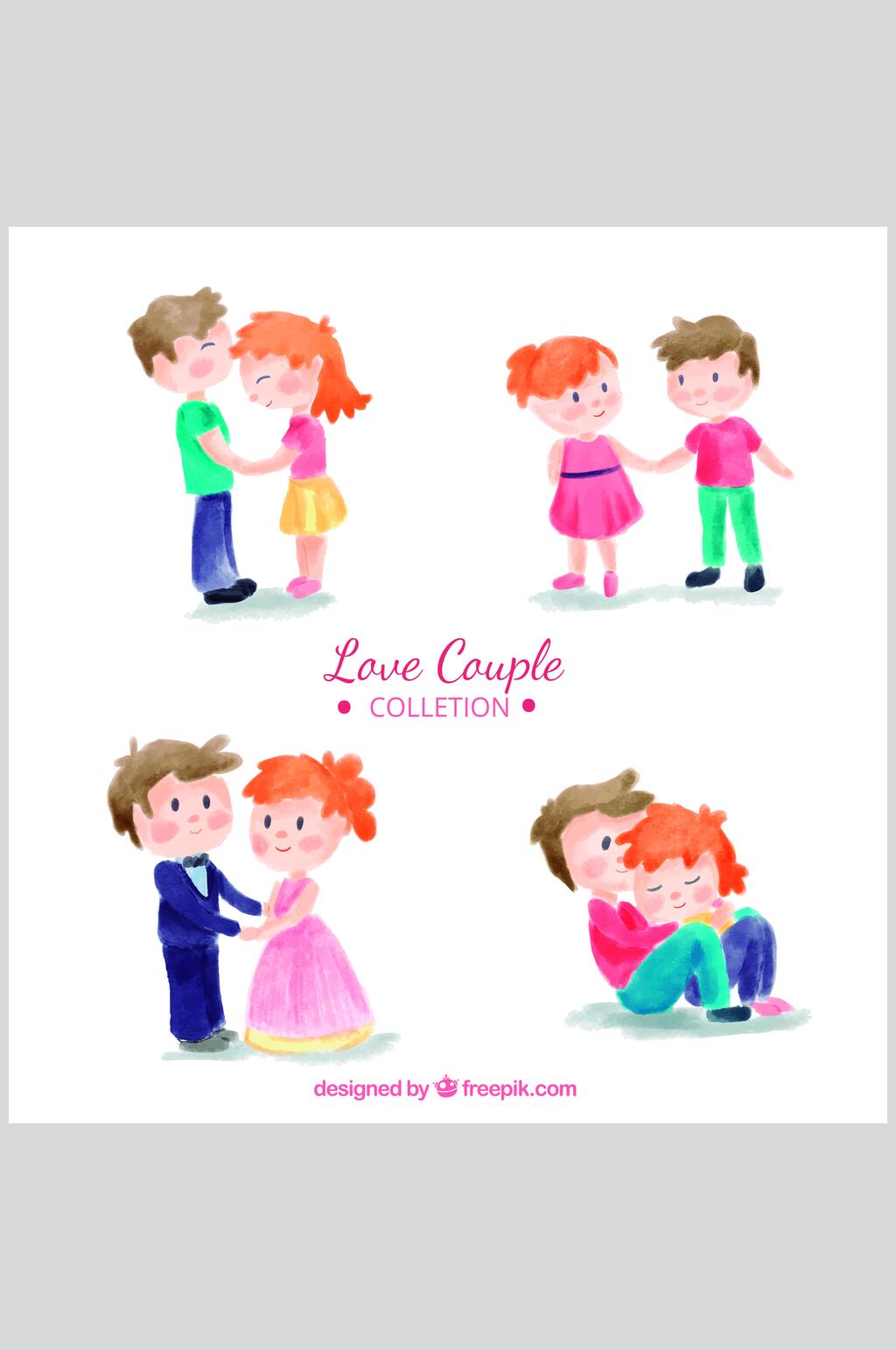 清新情侣婚纱情人节素材素材