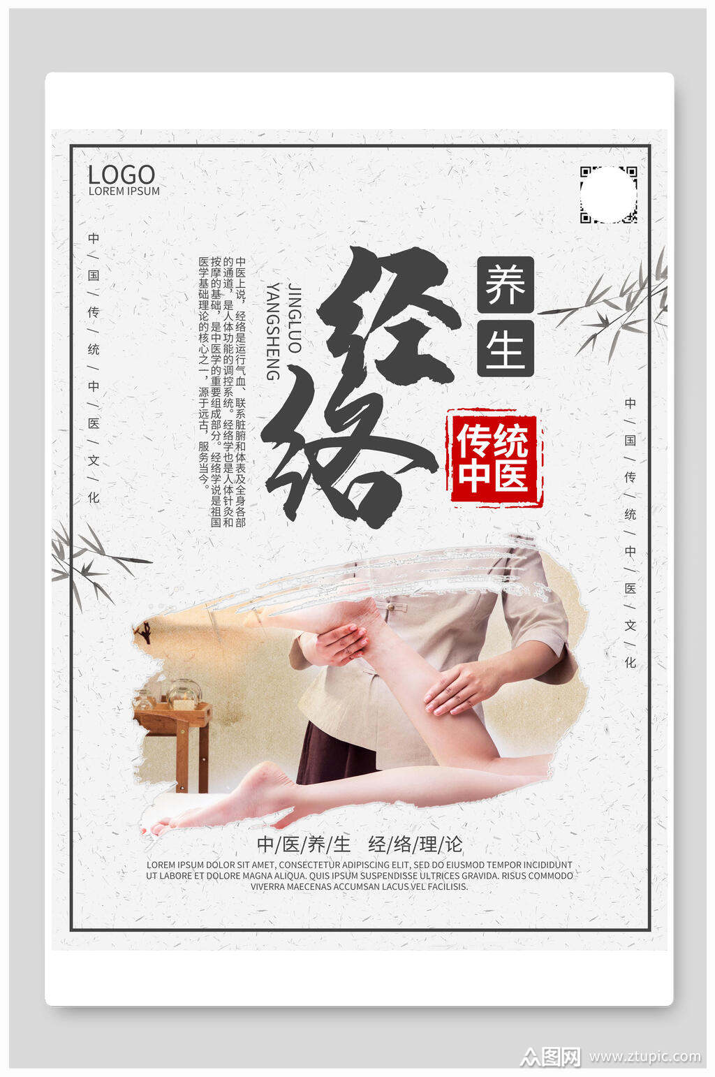 养生中医经脉淤堵海报素材