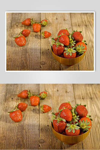 超清桌面草莓美食果摄影图
