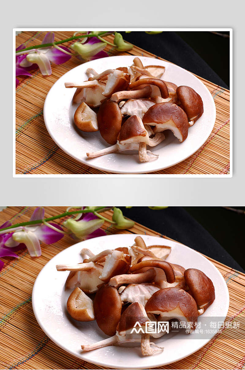 新鲜汤锅香菇高清图片素材