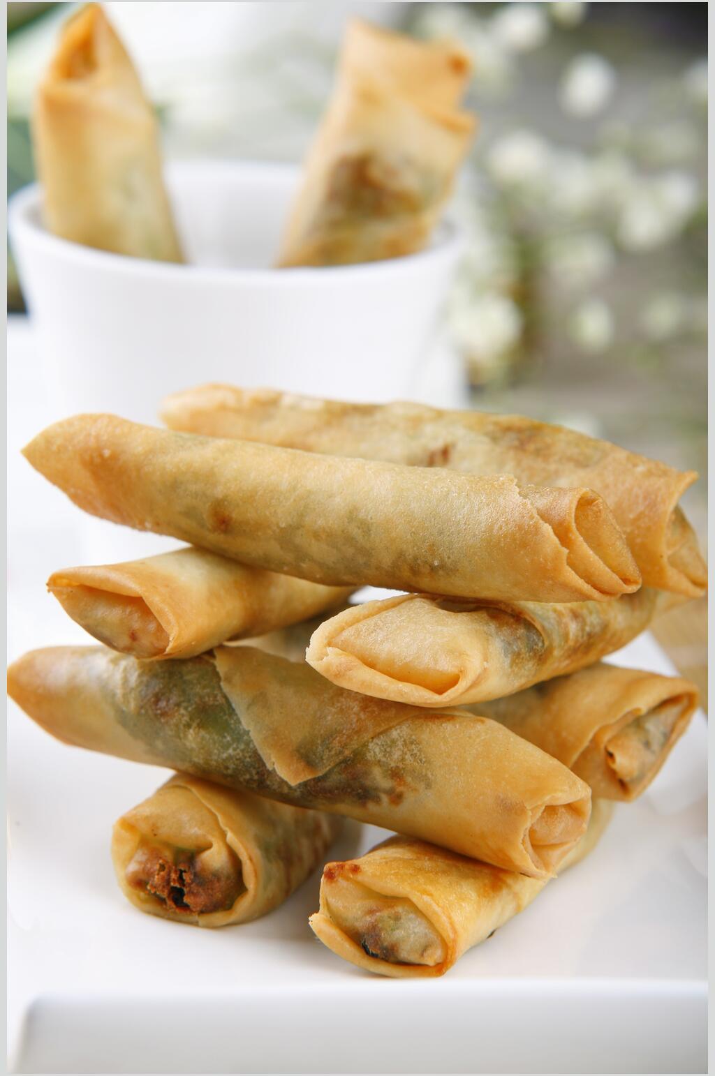 红豆春卷摄影高清图片素材