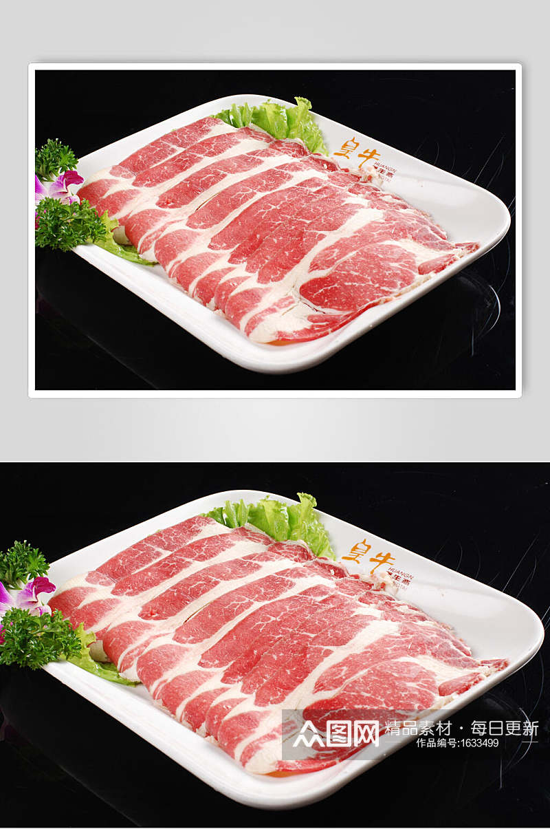 新鲜皇牛手切牛小排餐饮美食图片素材