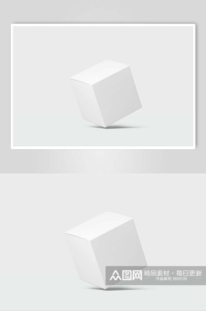 白色立体正方包装样机效果图素材