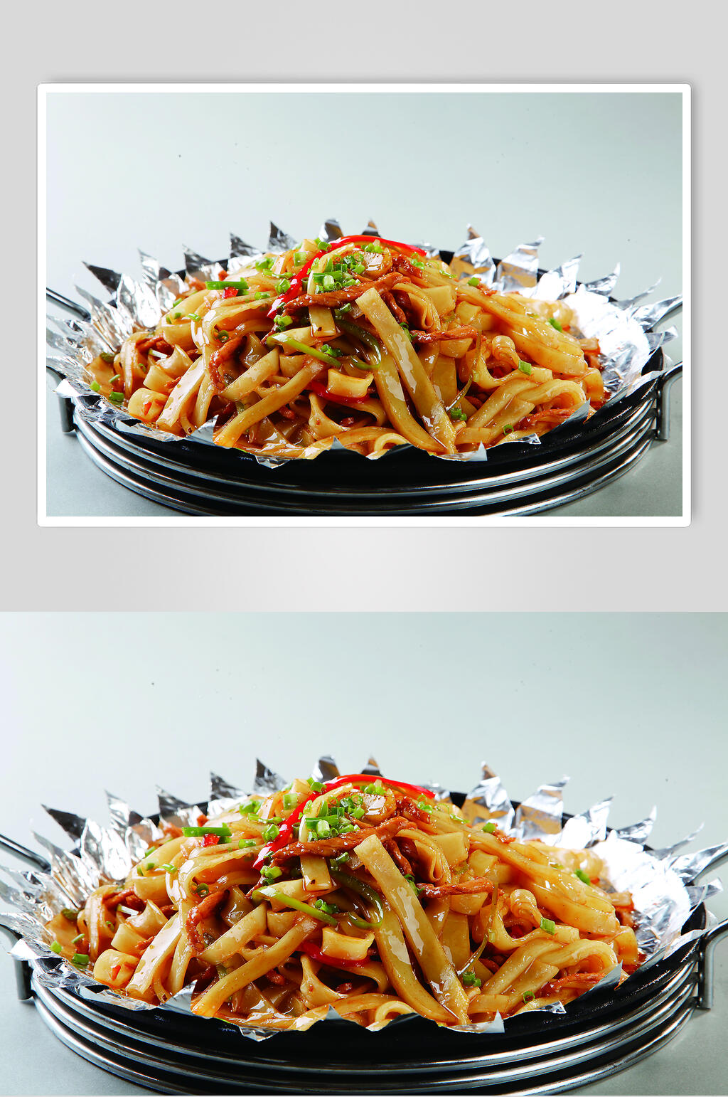 铁板蟹粉大拉皮高清图片素材