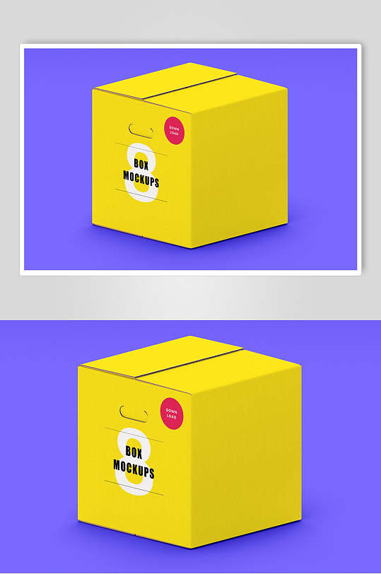 黄色包装盒样机效果图