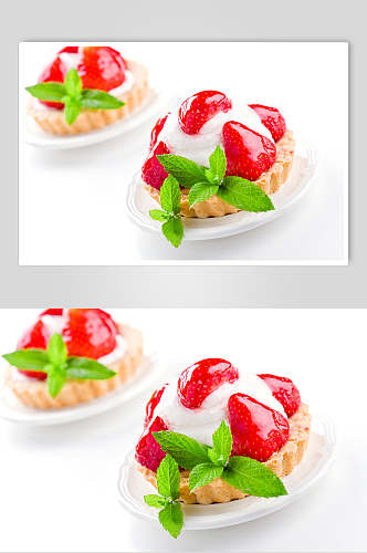 高清红色草莓冰淇淋摄影图
