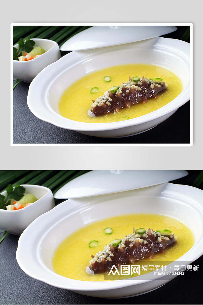燕鲍翅鸡汁小米炖辽参餐饮美食图片素材