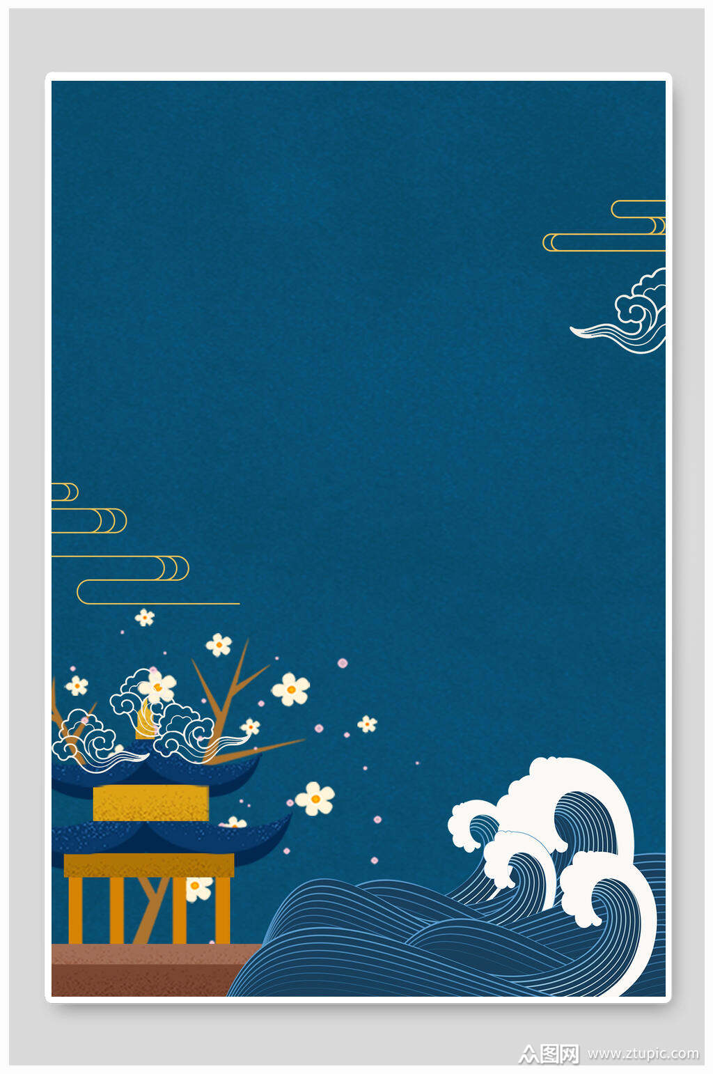 中国风意境房地产海报背景素材模板下载-编号1634007-众图网