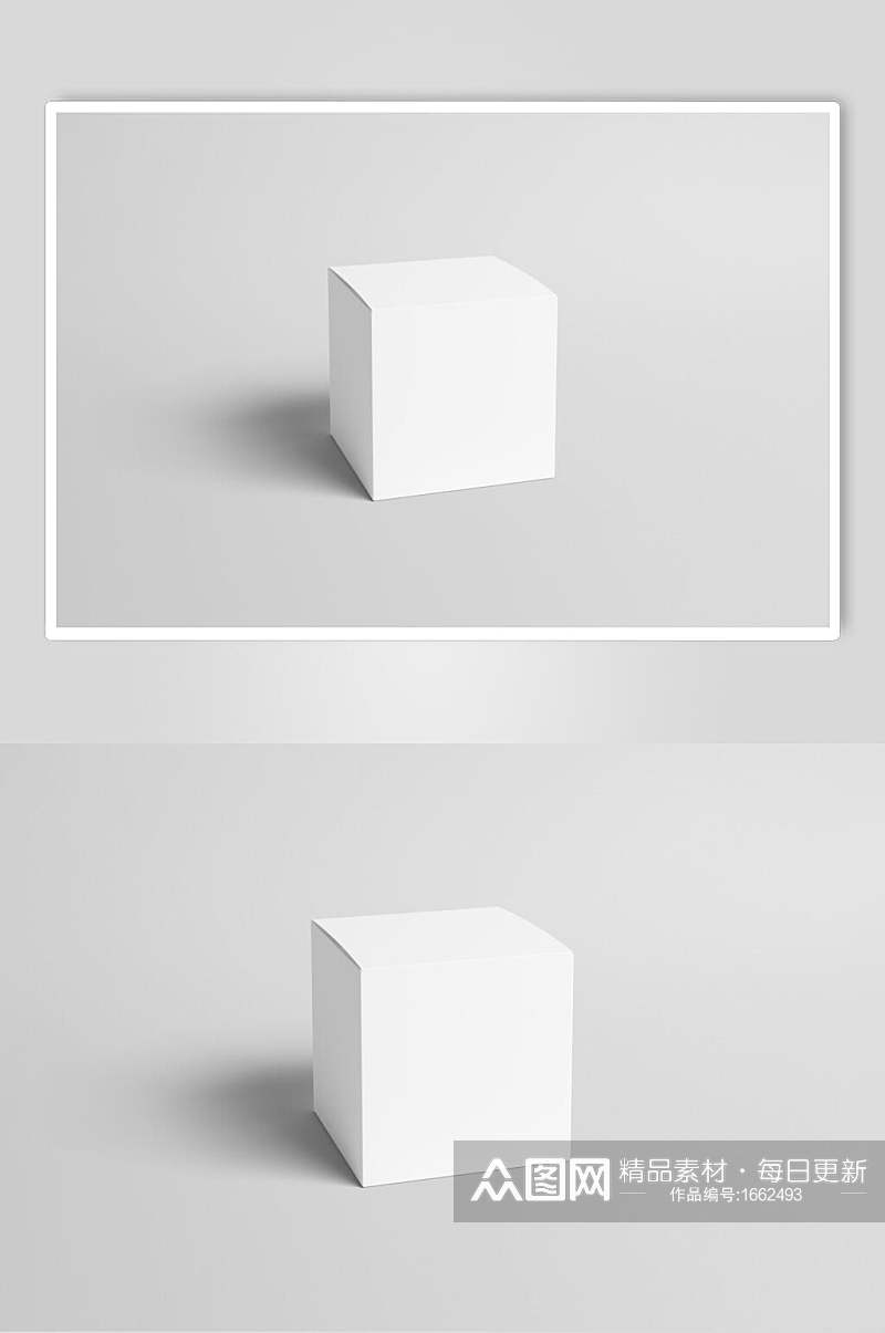 空白方形包装样机效果图素材