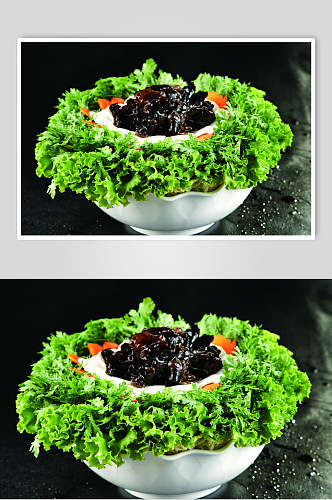 蘑菇蔬菜拼盘美食高清摄影图片