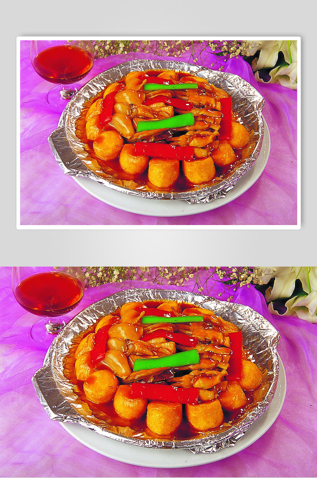 铁板日式海鲜豆腐高清图片素材